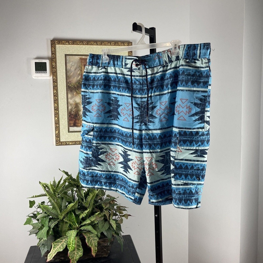 Foundry Men’s Blue Swim Cargo Shorts 2XL Drawstring